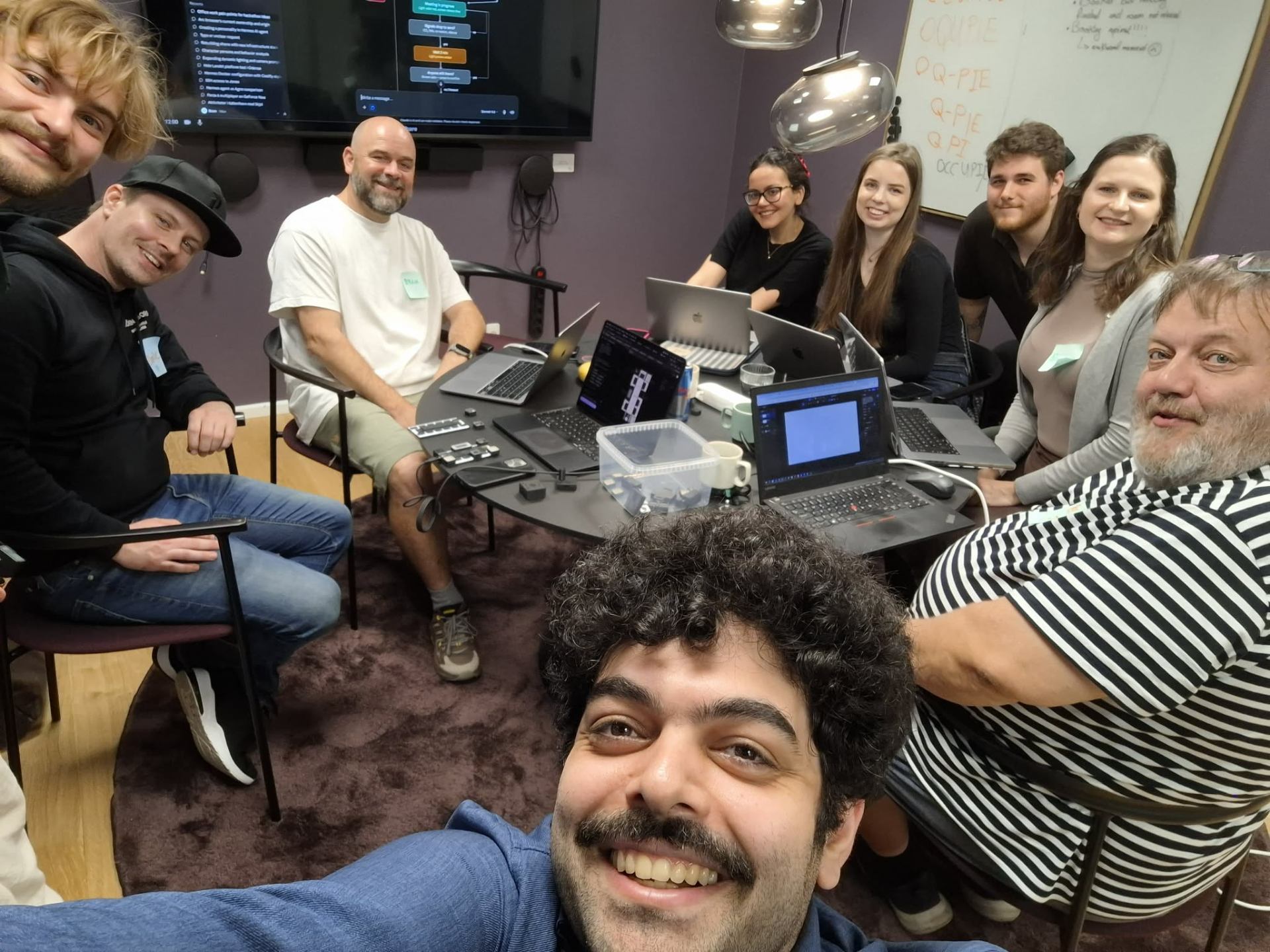The OCUPIE team working during the hackathon
